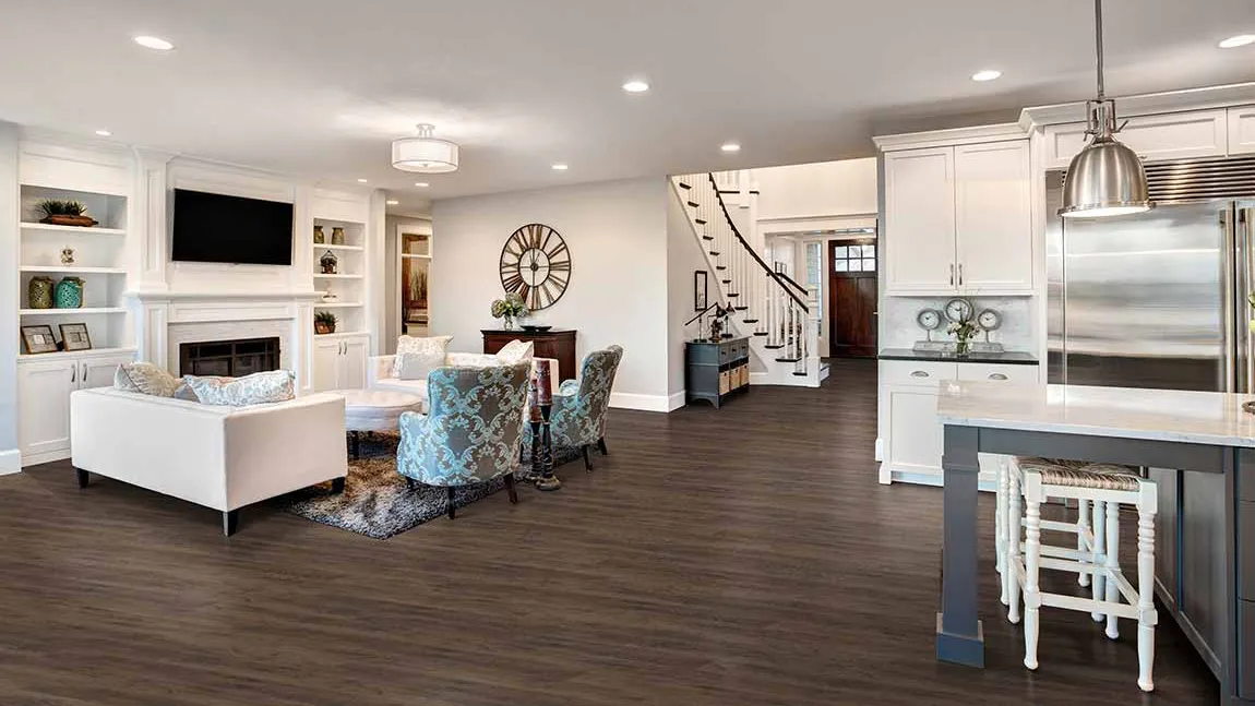 vinyl flooring in family room